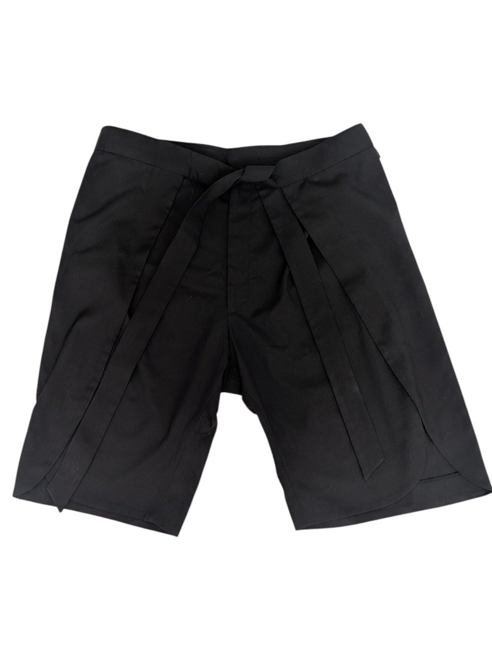 D. Gnak By Kang D Avant Garde Shorts Mens Size 32 Black Zipper, Tie Button Close